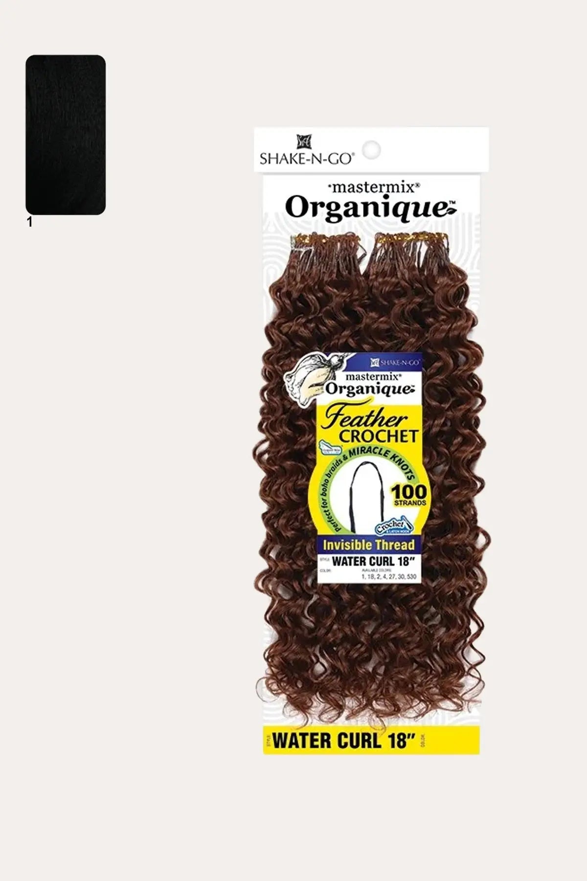 SHAKE N GO ORGANIQUE FEATHER CROCHET -  WATER CURL 18