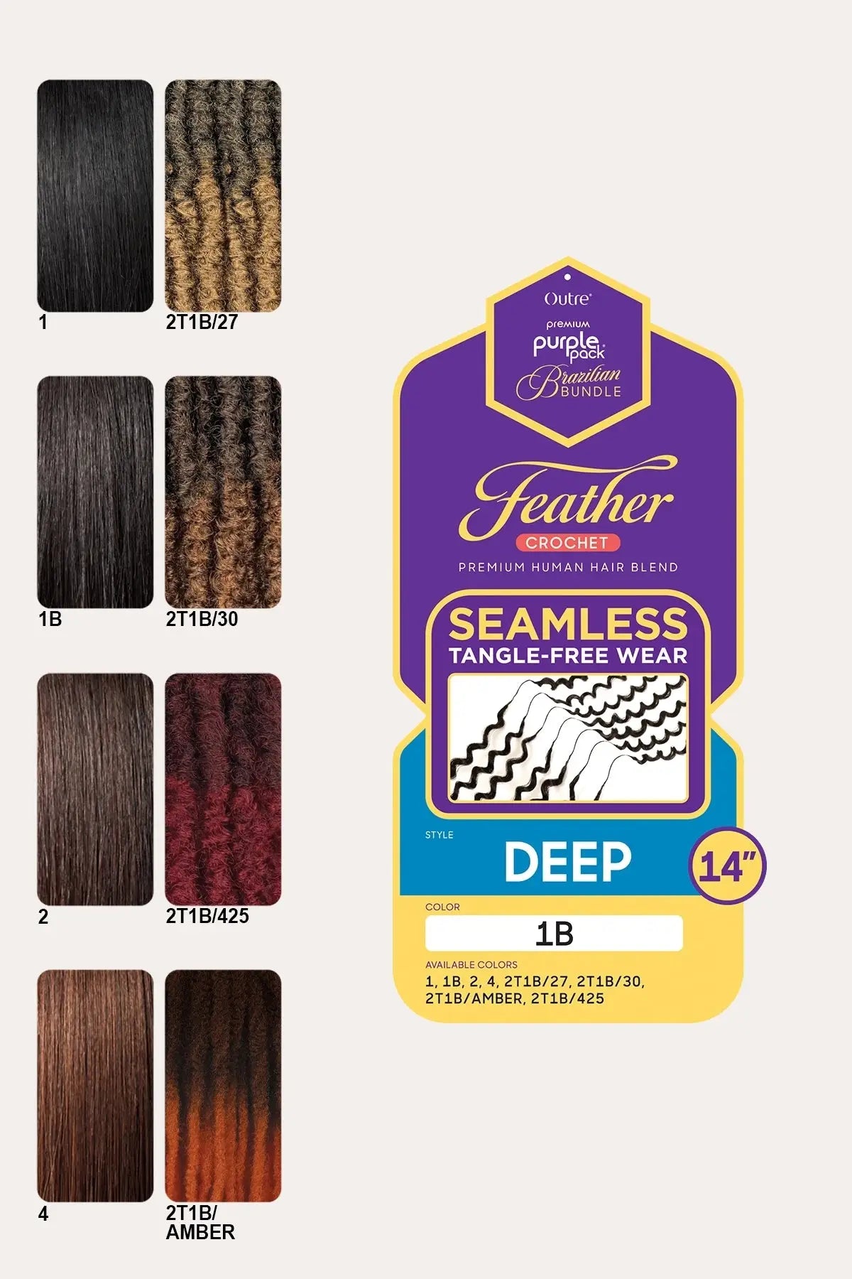 OUTRE PURPLE PACK-BRAZILIAN FEATHER DEEP 14 OUTRE