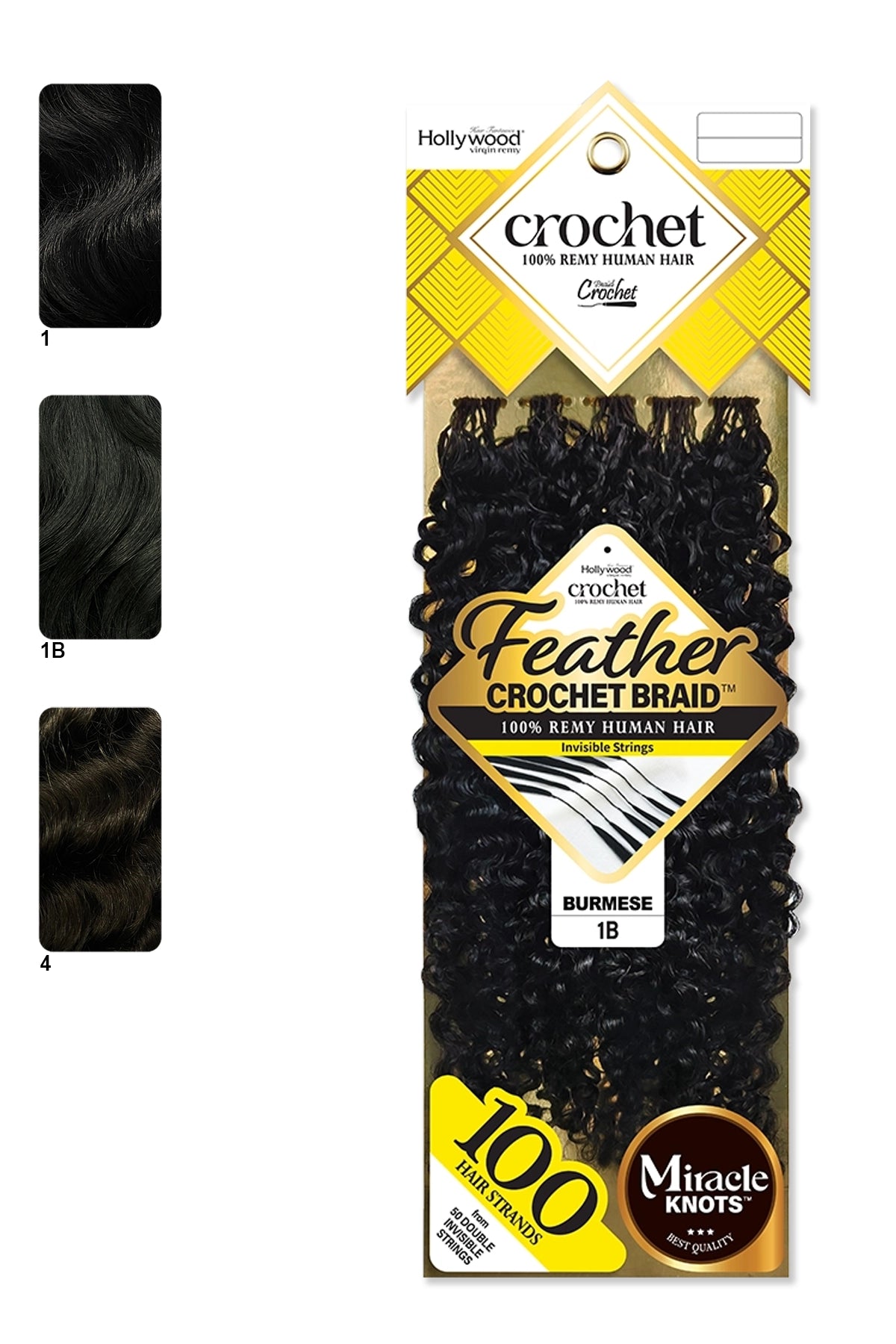 ZURY FEATHER CROCHET BRAID 100% HUMAN HAIR HOLLYWOOD - BURMESE 14