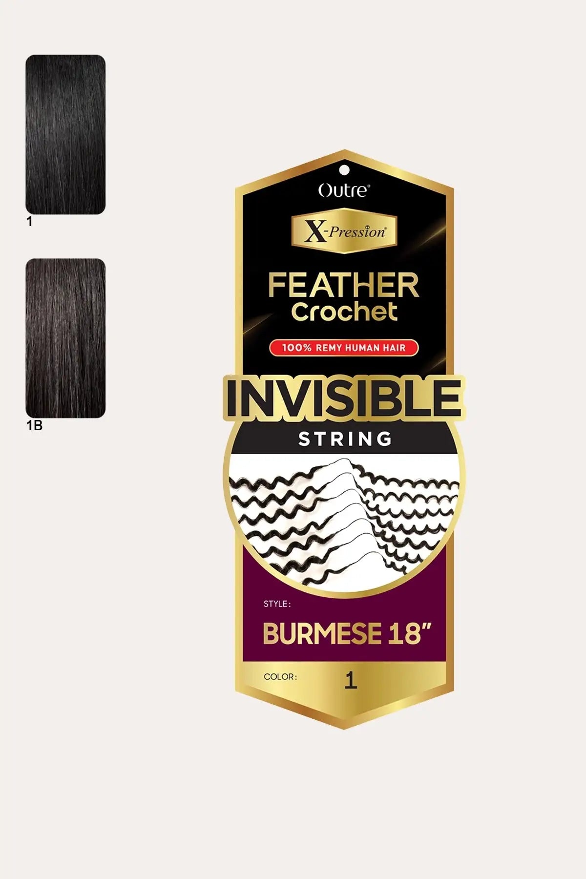 OUTRE X-PRESSION HUMAN HAIR FEATHER CROCHET - BURMESE 18 OUTRE