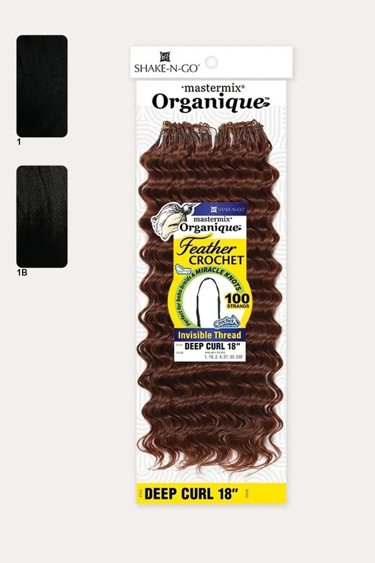SHAKE N GO ORGANIQUE FEATHER CROCHET - DEEP CURL 18