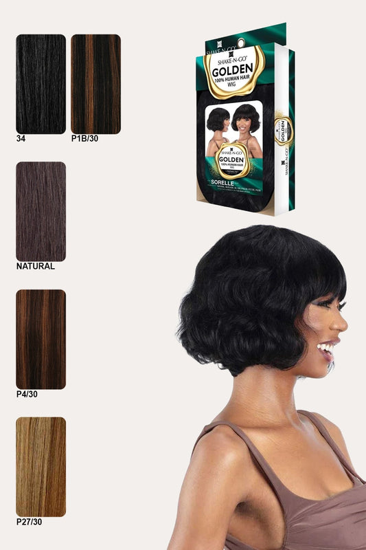 [완료] SHAKE N GO GOLDEN 100% HUMAN HAIR WIG - SORELLE SHAKE N GO
