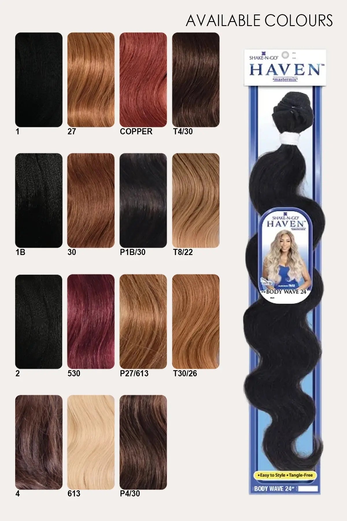 SHAKE N GO ORGANIQUE HAIR WEAVE BUNDLE HAVEN -  BODY WAVE 24"