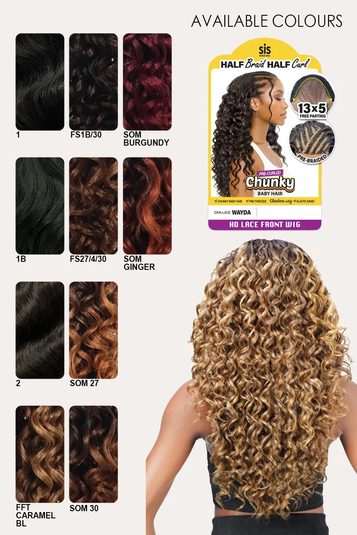 ZURY 13X5 HD LACE FRONT PRE-BRAIDED WIG - WAYDA
