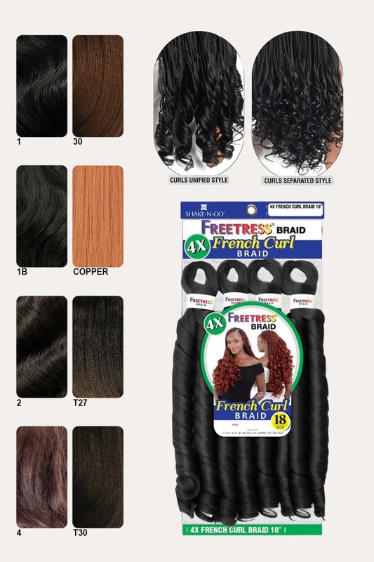 SHAKE N GO PRE-STRETCHED FREETRESS 4X FRENCH BRAID 18" SHAKE N GO