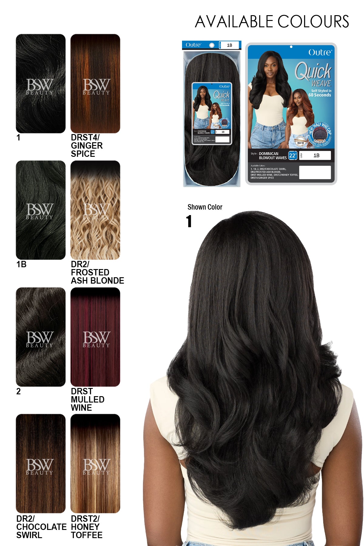 OUTRE QUICK WEAVE DOMINICAN BLOWOUT WAVES - BSW BEAUTY CANADA