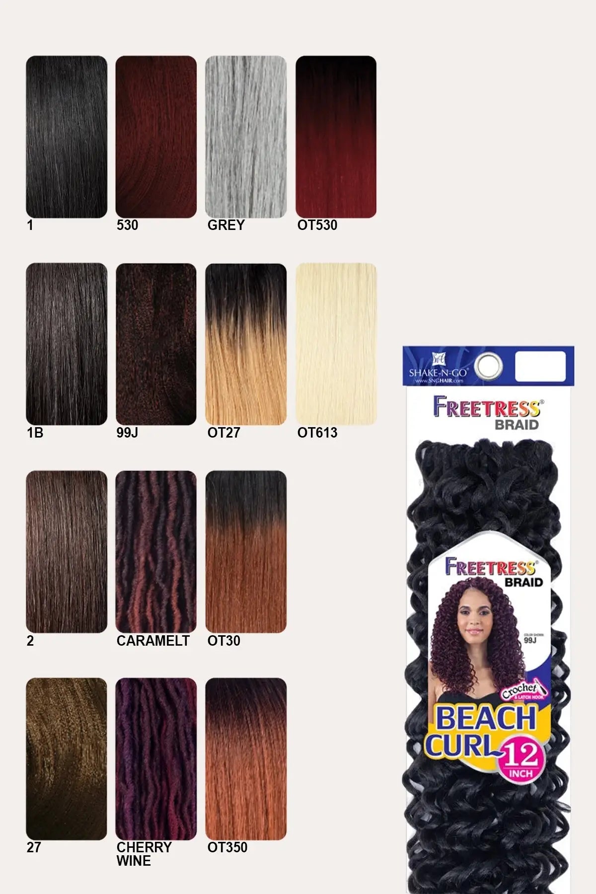 SHAKE N GO FREETRESS BRAID BEACH CURL 12" - BSW BEAUTY CANADA