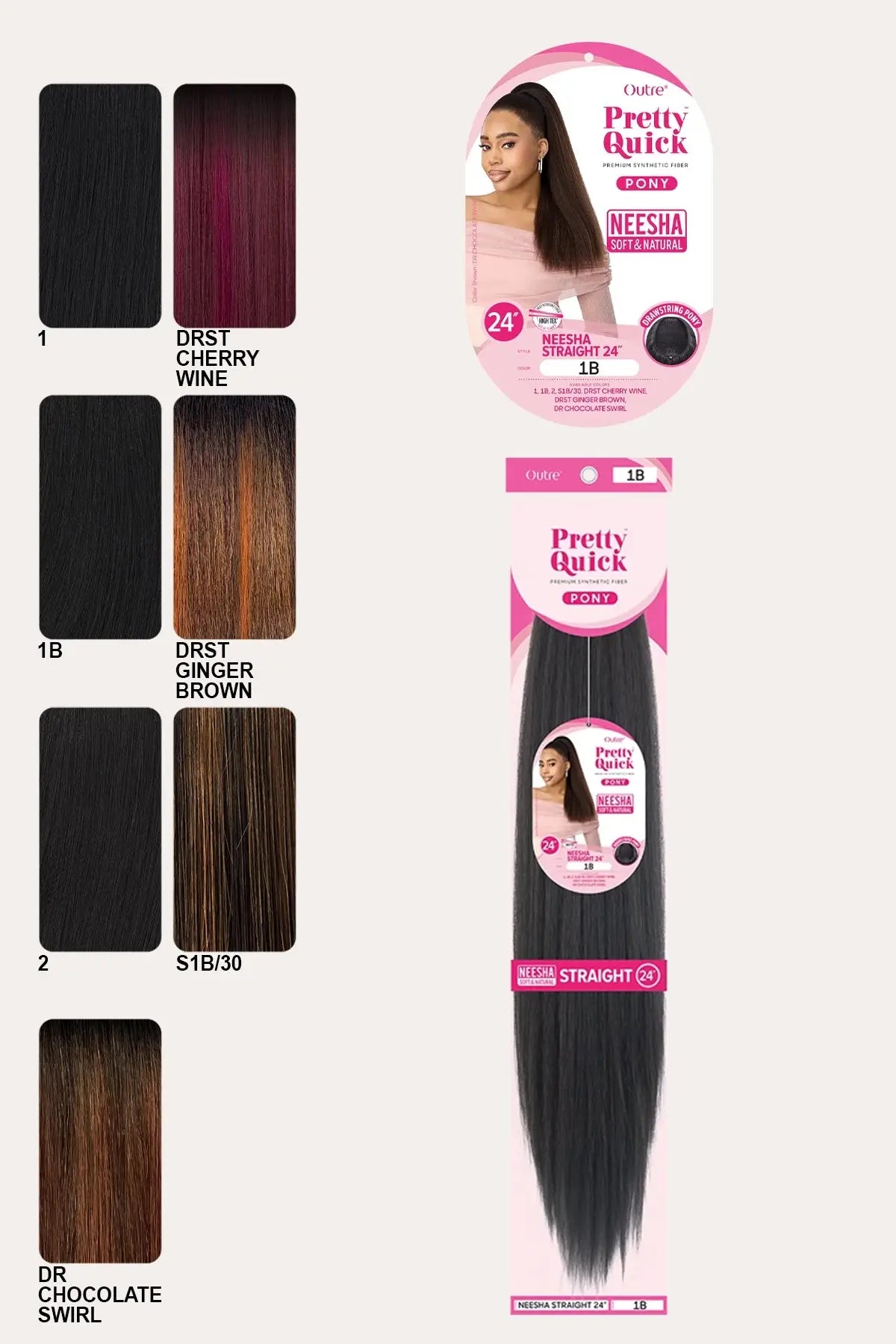 OUTRE PRETTY QUICK PONY - NEESHA STRAIGHT 24" OUTRE