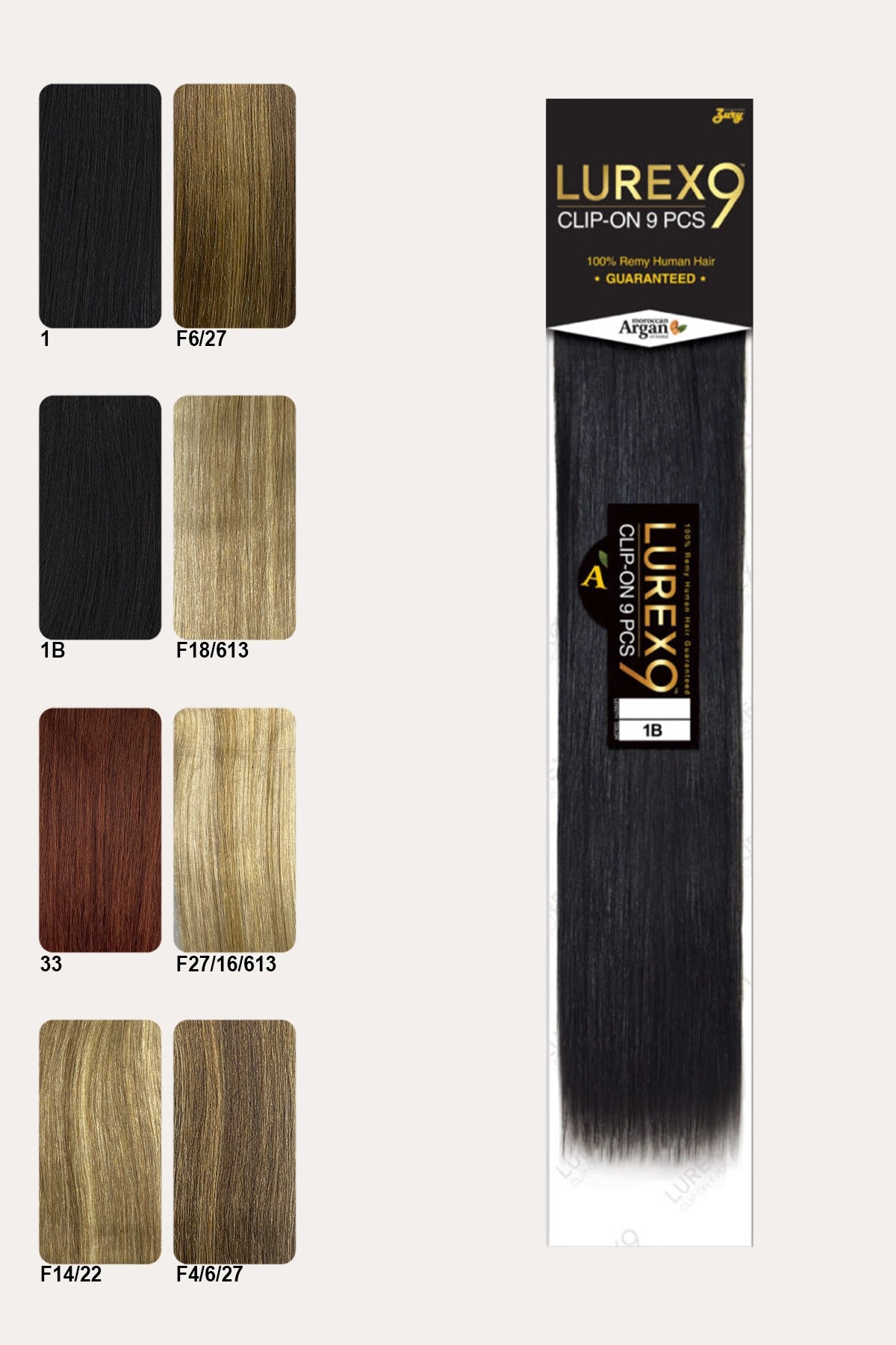 ZURY LUREX 9 EXTENSION À CLIPS 9 PIÈCES LISSE 22"