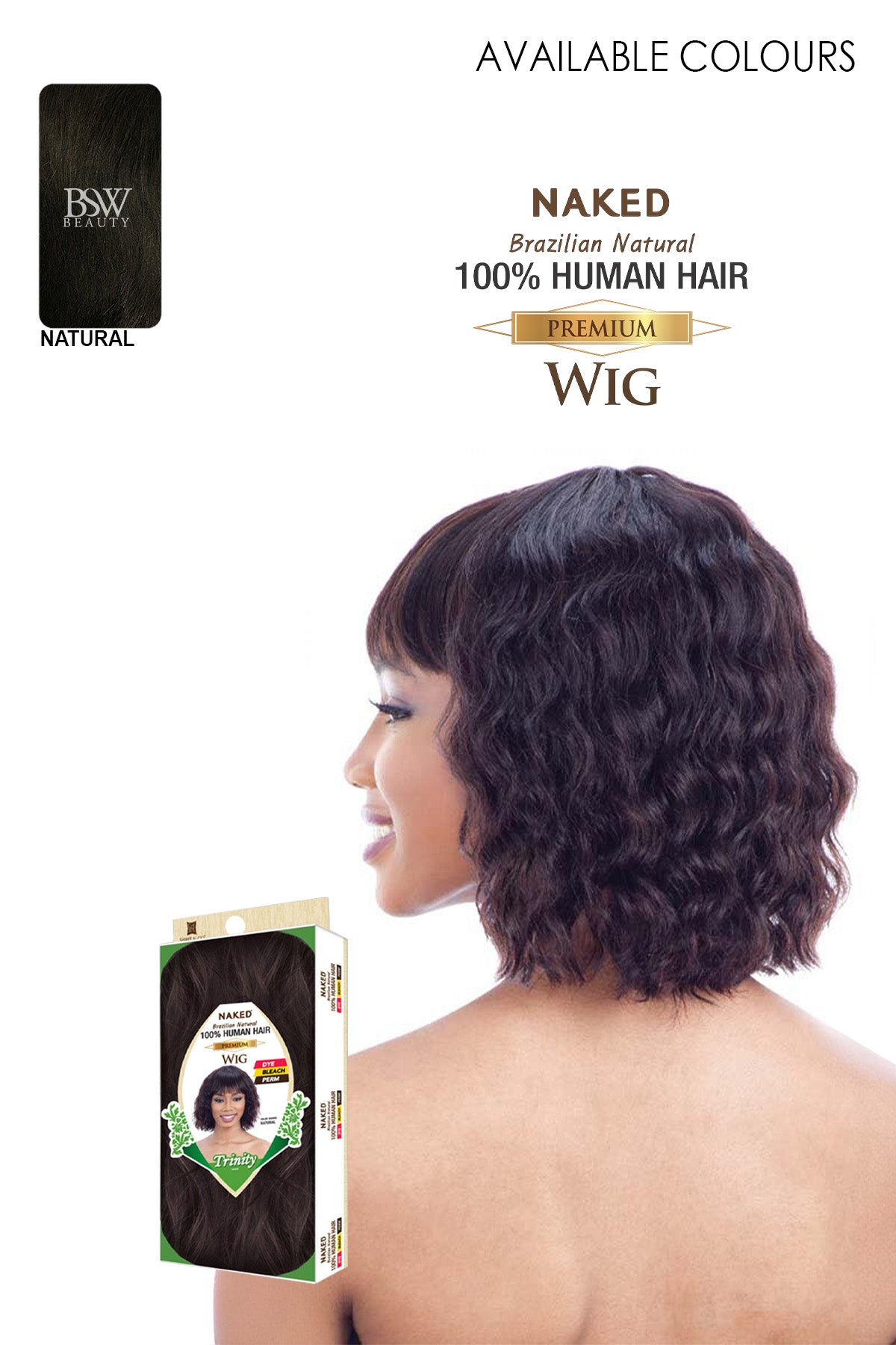 SHAKE N GO NAKED BRAZILIAN 100%  HUMAN HAIR PREMIUM WIG - TRINITY - BSW BEAUTY CANADA
