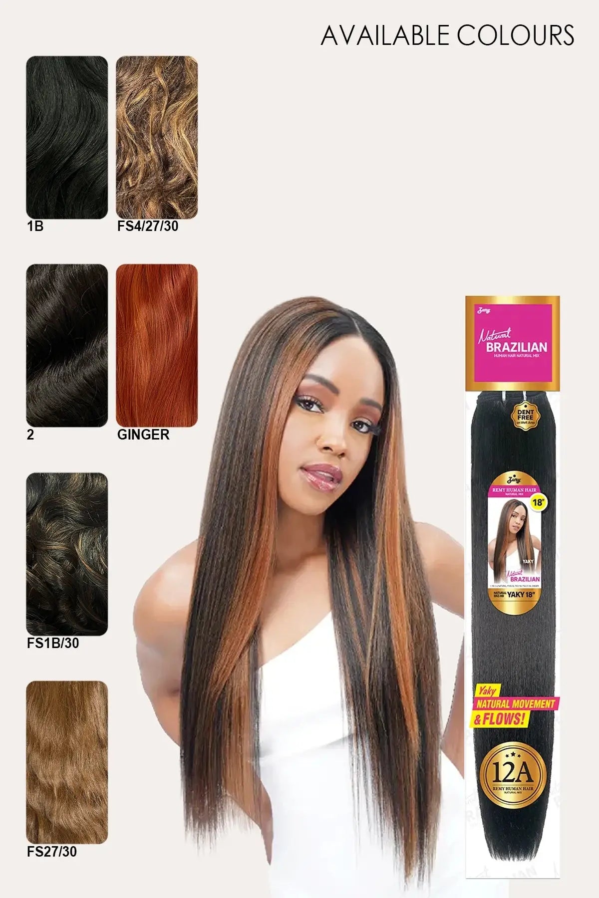 ZURY NATURAL BRAZILIAN HUMAN HAIR MIX WEAVE - YAKY 24" (SINGLE PACK) - BSW BEAUTY CANADA