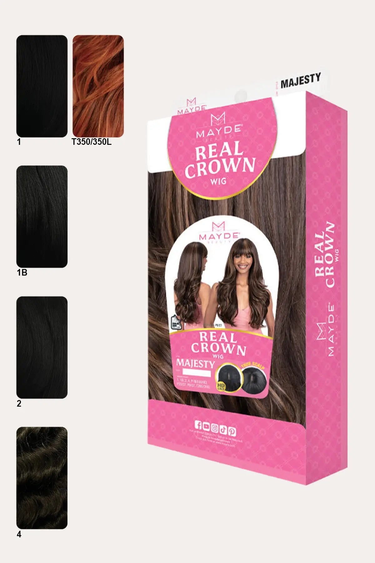 MAYDE REAL CROWN HD LACE PART BANG STYLE WIG - MAJESTY (LONG LOOSE WAVE) MAYDE