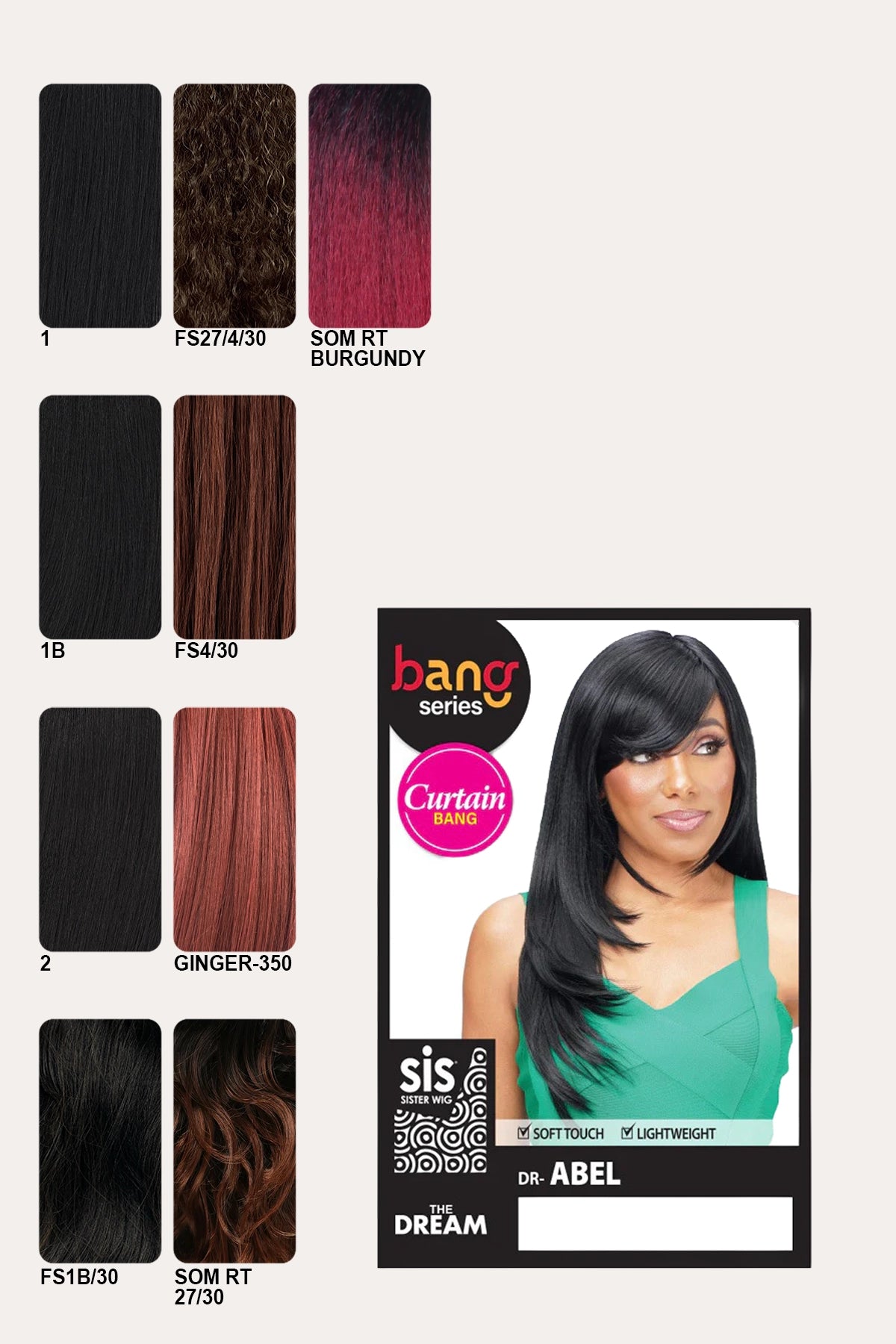 ZURY THE DREAM CURTAIN BANG FULL CAP WIG -  ABEL