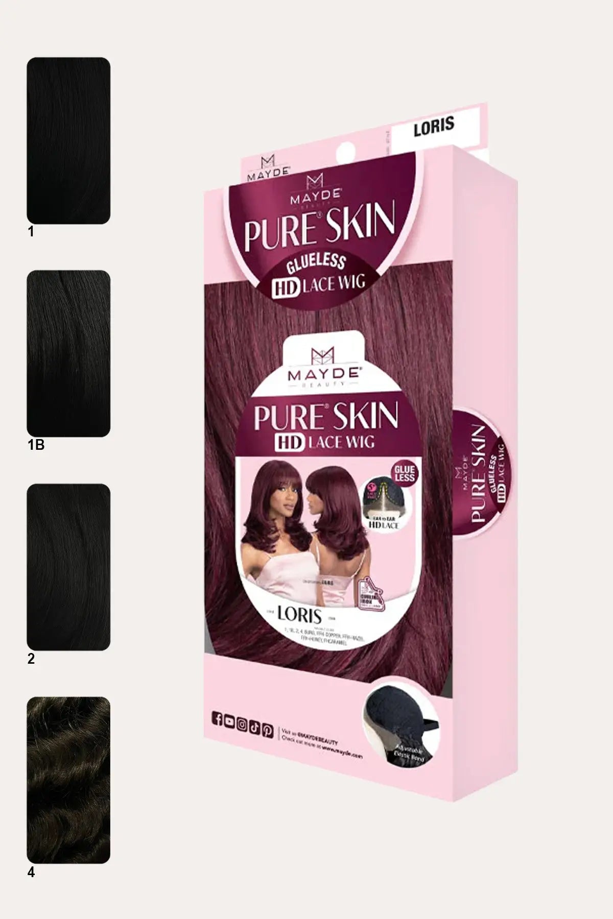 MAYDE PURE SKIN GLUELESS 5" HD DEEP LACE FRONT BANG STYLE WIG - LORIS (LONG LOOSE WAVE) MAYDE