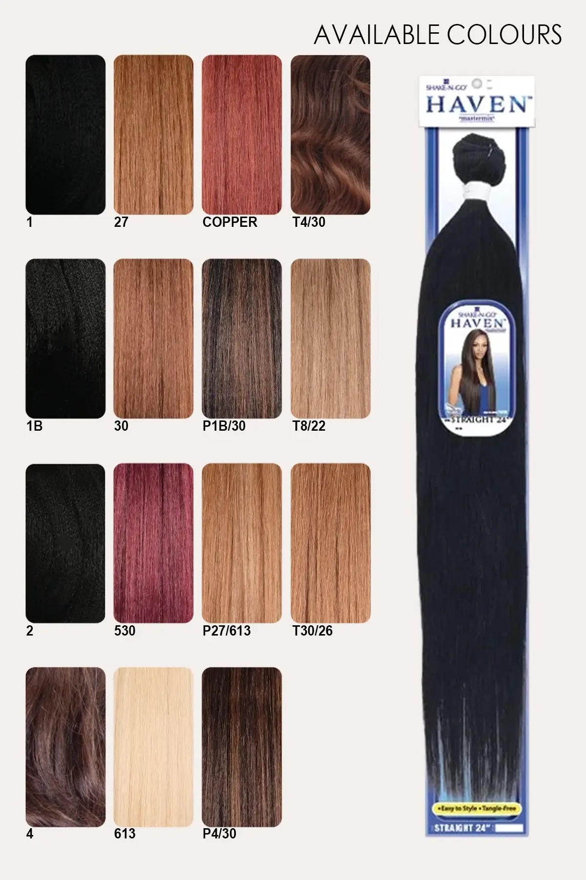 SHAKE N GO ORGANIQUE HAIR WEAVE BUNDLE HAVEN -  STRAIGHT 24"