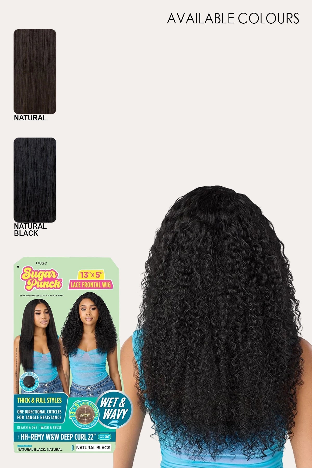 OUTRE SUGAR PUNCH 13X5 GLUELESS LACE FRONTAL WIG - WET&WAVY DEEP CURL 22"