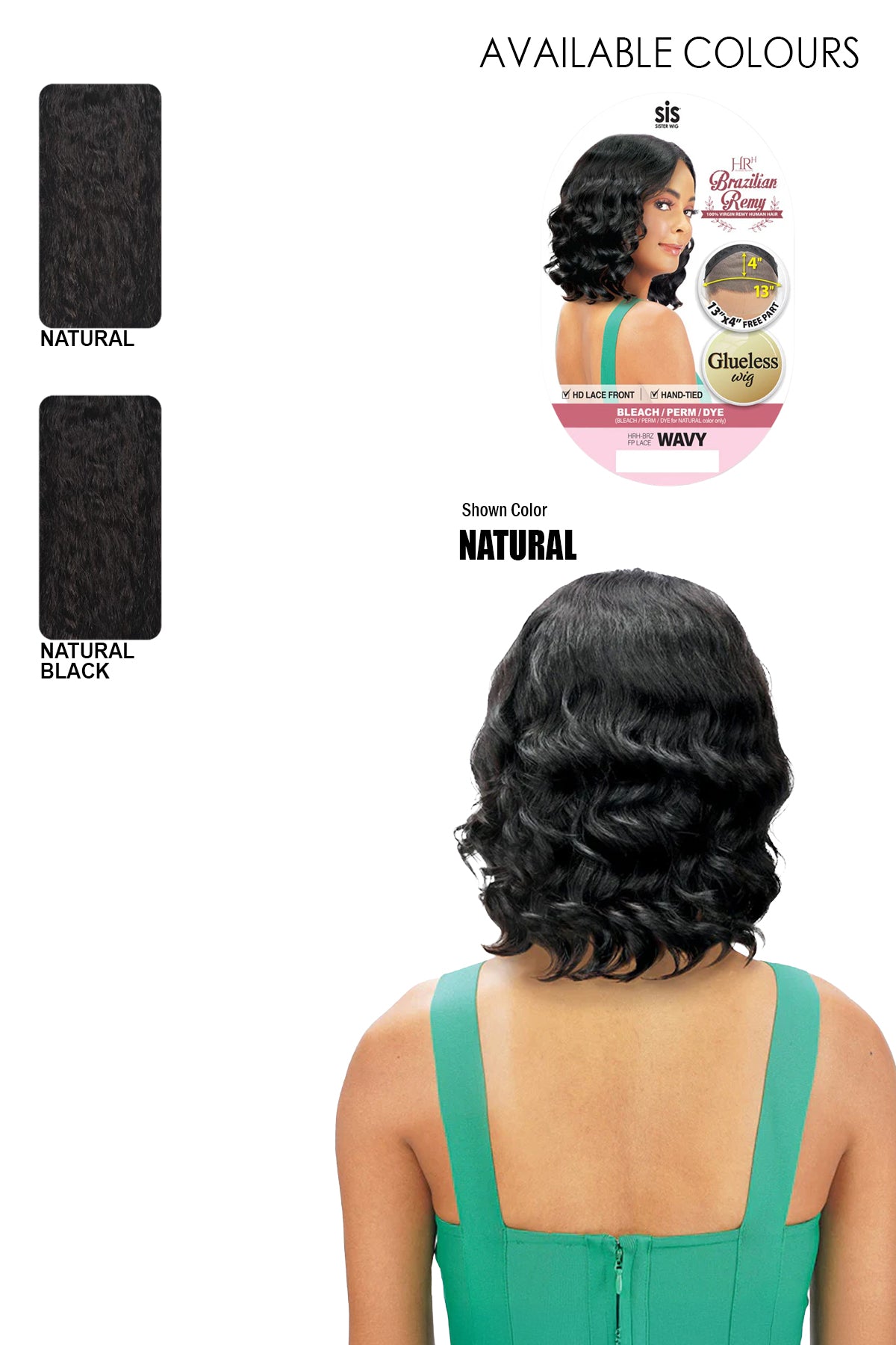 ZURY SIS BRAZILIAN REMY GLUELESS 13X4 HD LACE FRONT WIG - WAVY