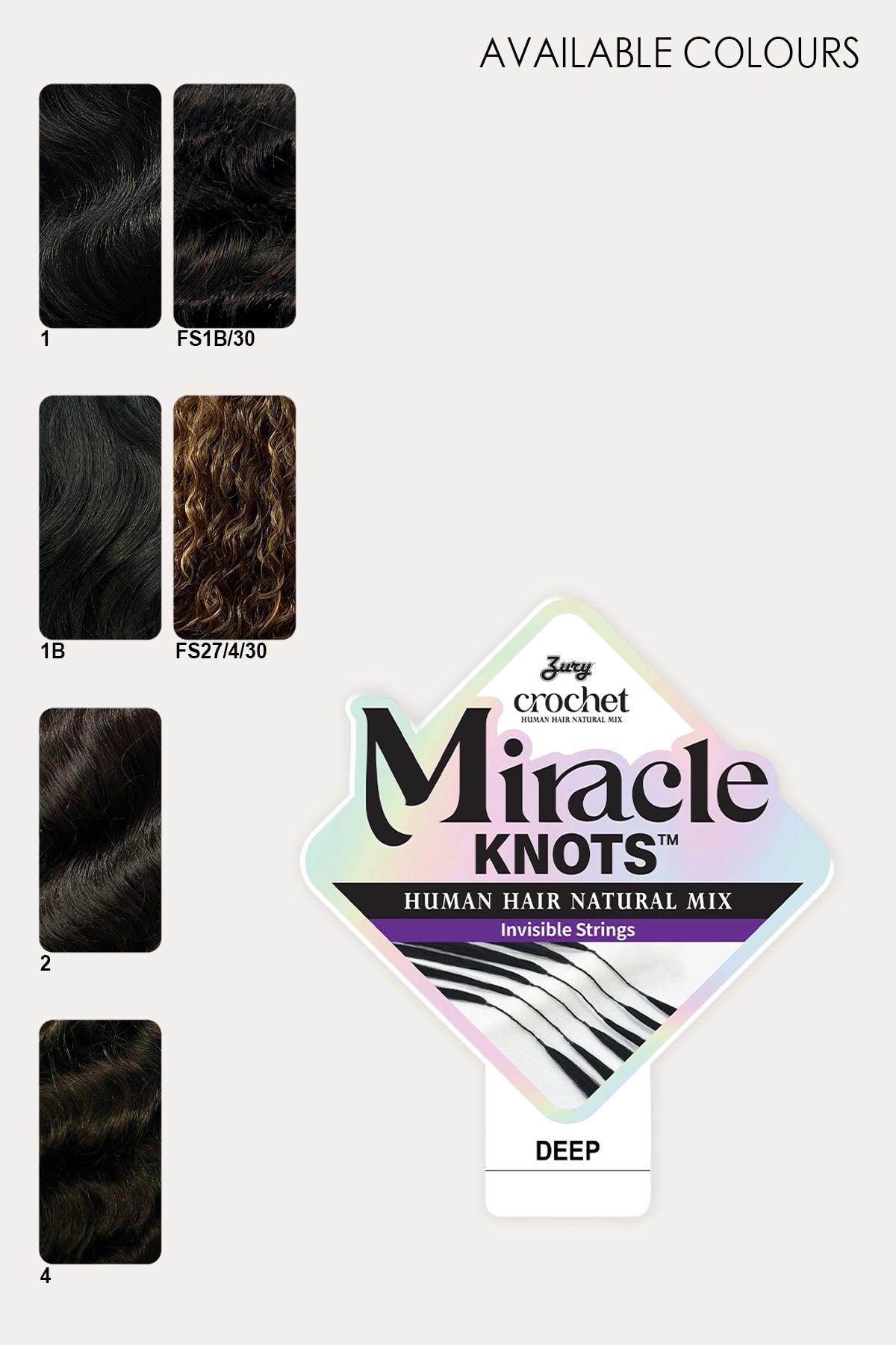 ZURY MIRACLE KNOTS FEATHER CROCHET BRAID DEEP 18"