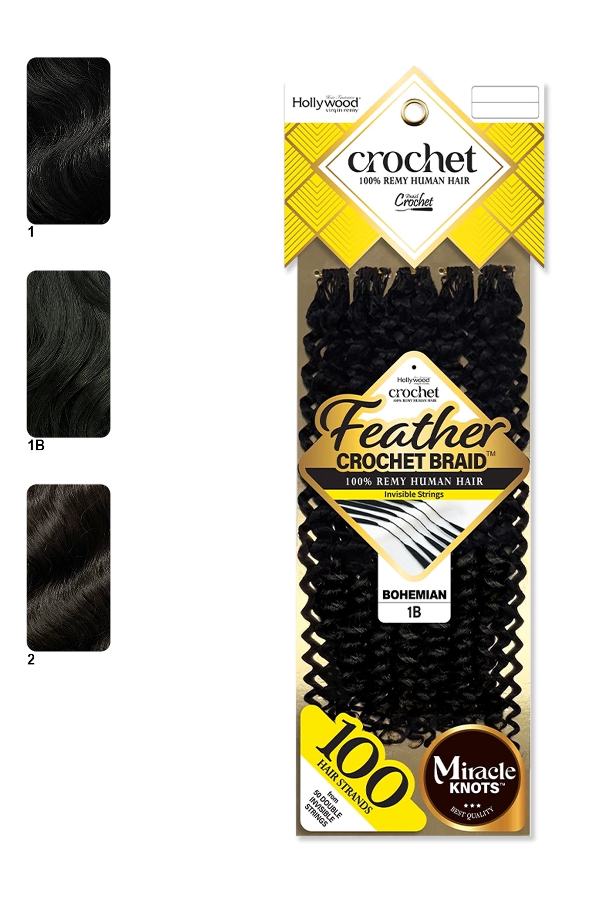 ZURY FEATHER CROCHET BRAID 100% HUMAN HAIR HOLLYWOOD - BOHEMIAN 14