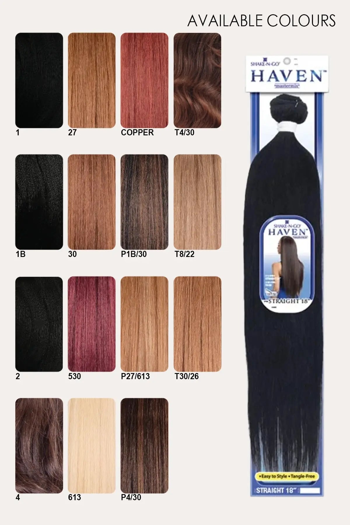 SHAKE N GO ORGANIQUE HAIR WEAVE BUNDLE HAVEN -  STRAIGHT 18"