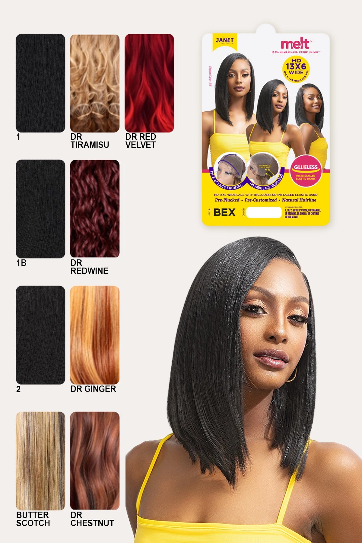JANET MELT HD 13X6 LACE WIG -  BEX