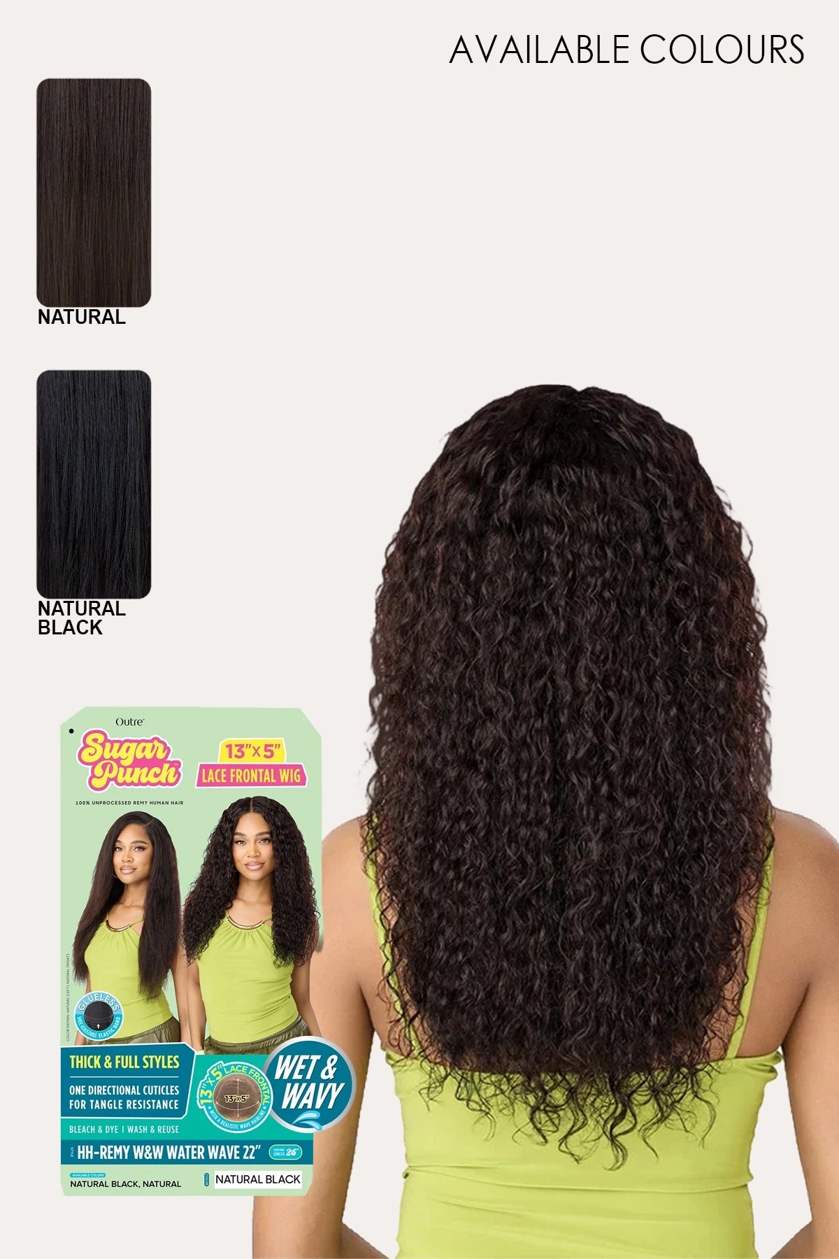 OUTRE SUGAR PUNCH 13X5 GLUELESS LACE FRONTAL WIG - WATER WAVE 22"
