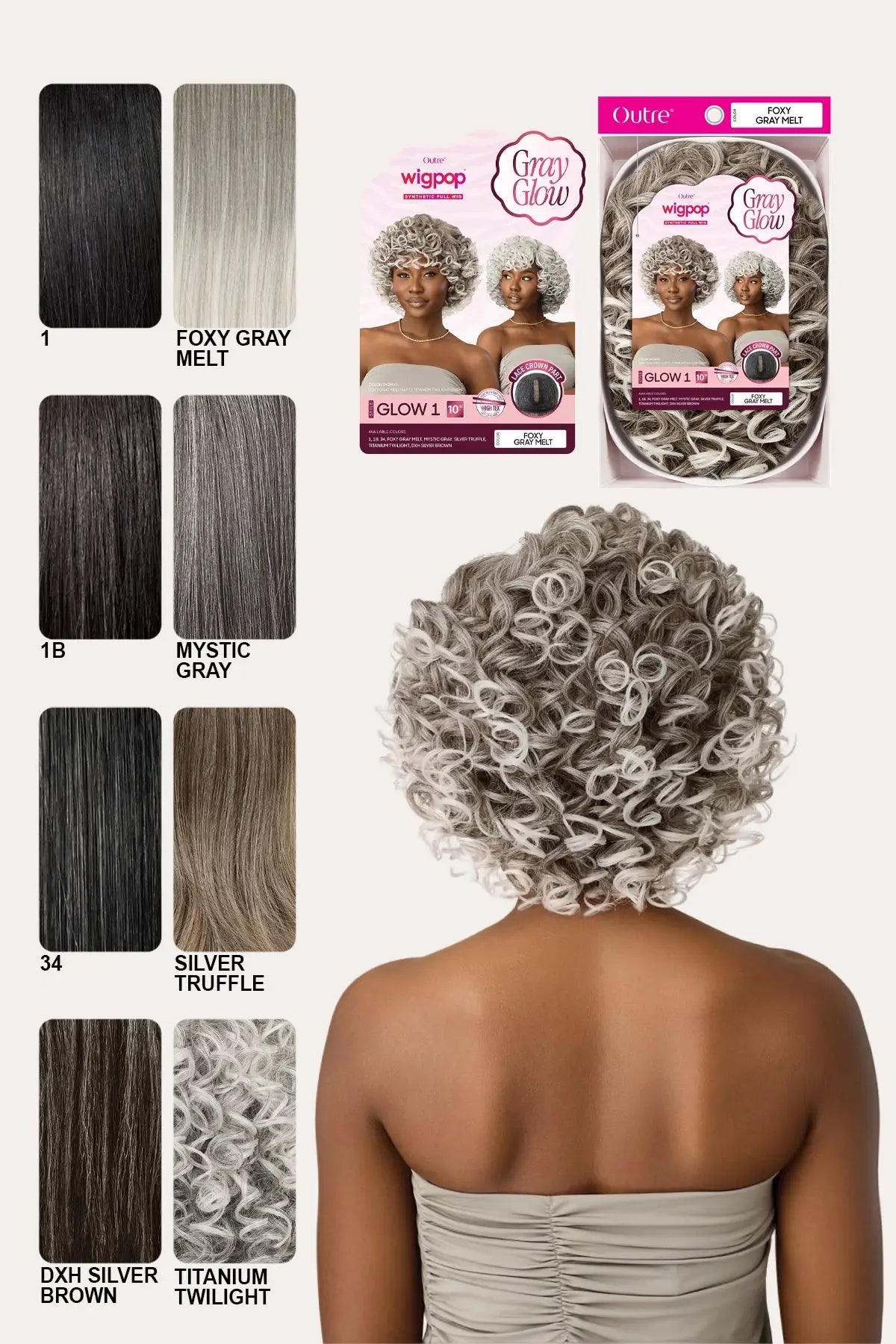 OUTRE WIG POP GRAY GLOW FULL WIG - GLOW 1 OUTRE