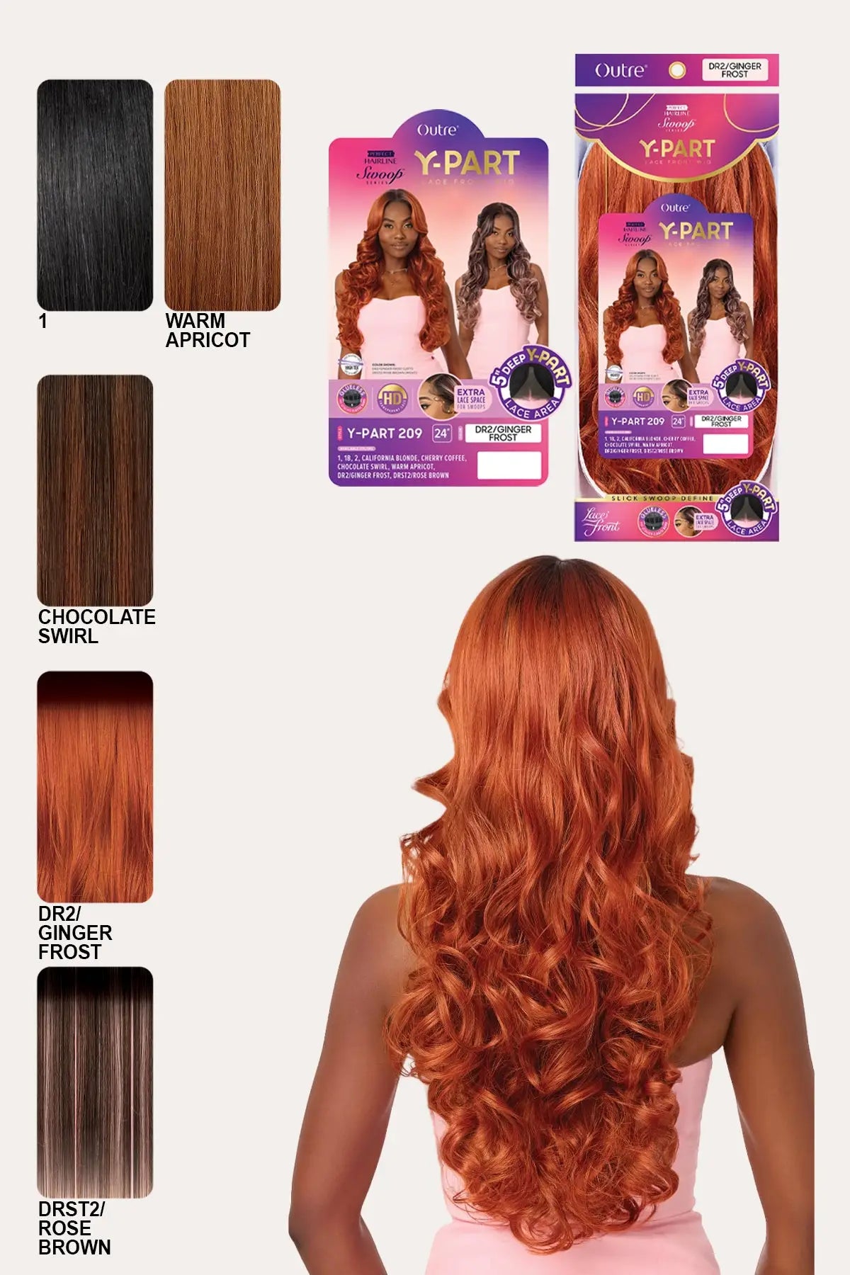 OUTRE PERFECT HAIRLINE SWOOP SERIES LACE FRONT WIG - Y-PART 209 OUTRE