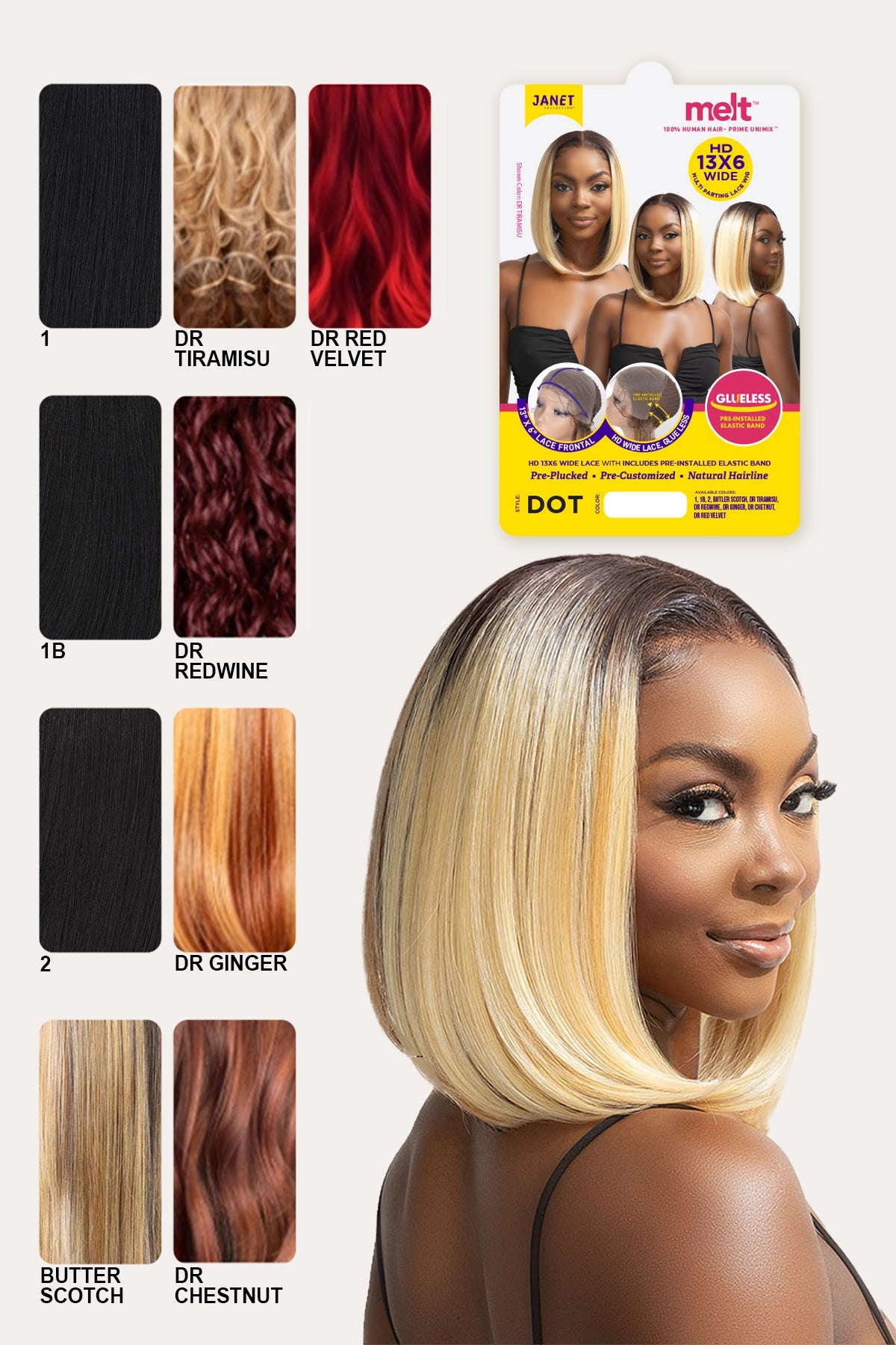 JANET MELT HD 13X6 LACE WIG - DOT
