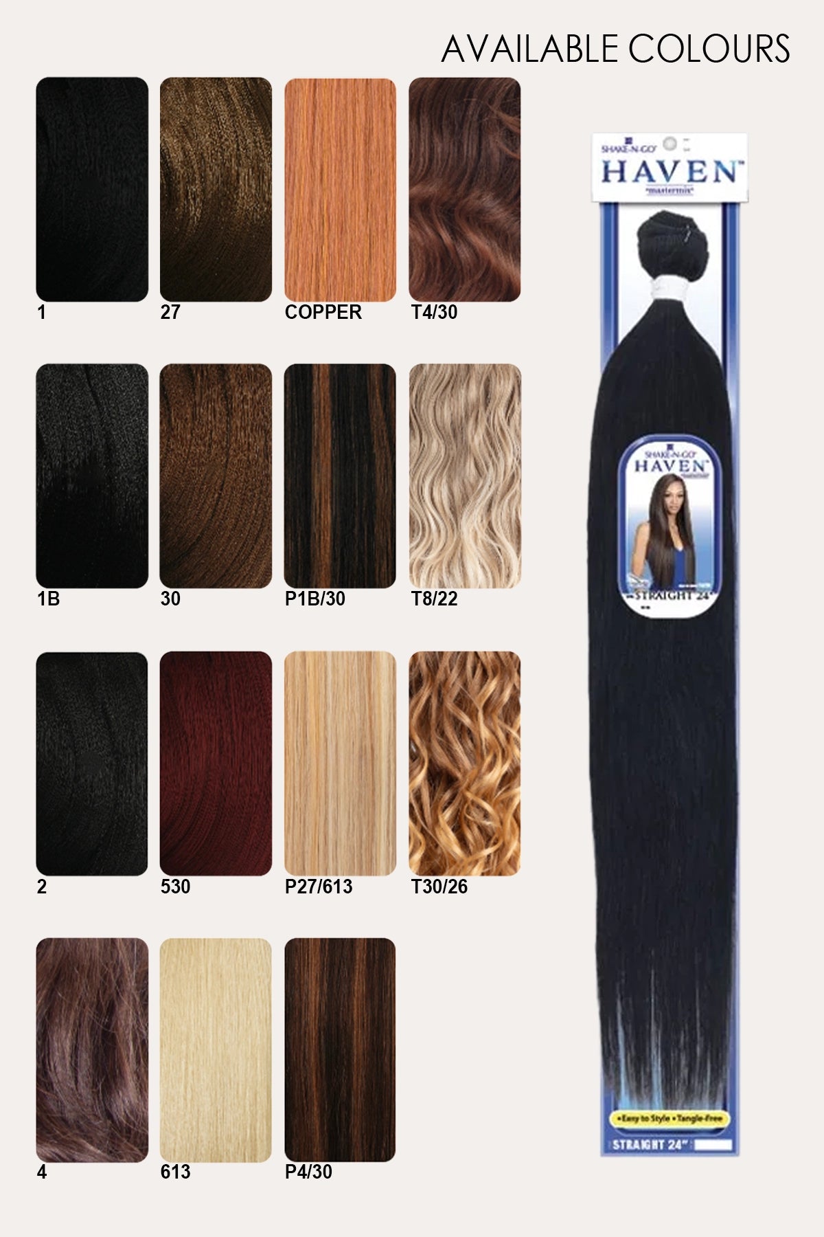 SHAKE N GO ORGANIQUE HAIR WEAVE BUNDLE HAVEN -  STRAIGHT 24"