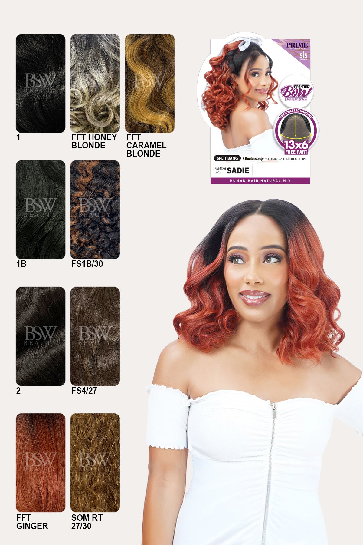 ZURY SIS PRIME HUMAN HAIR BLEND GLUELESS 13X6 HD LACE FRONT WIG - SADIE - BSW BEAUTY CANADA