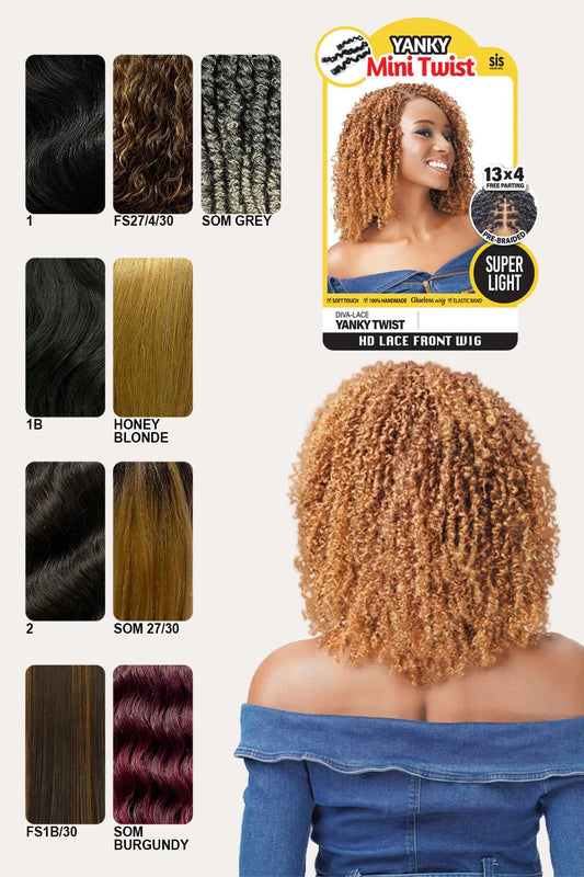 ZURY SIS DIVA LACE GLUELESS 13X4 PRE-BRAIDED HD LACE FRONTAL WIG - YANKY TWIST ZURY