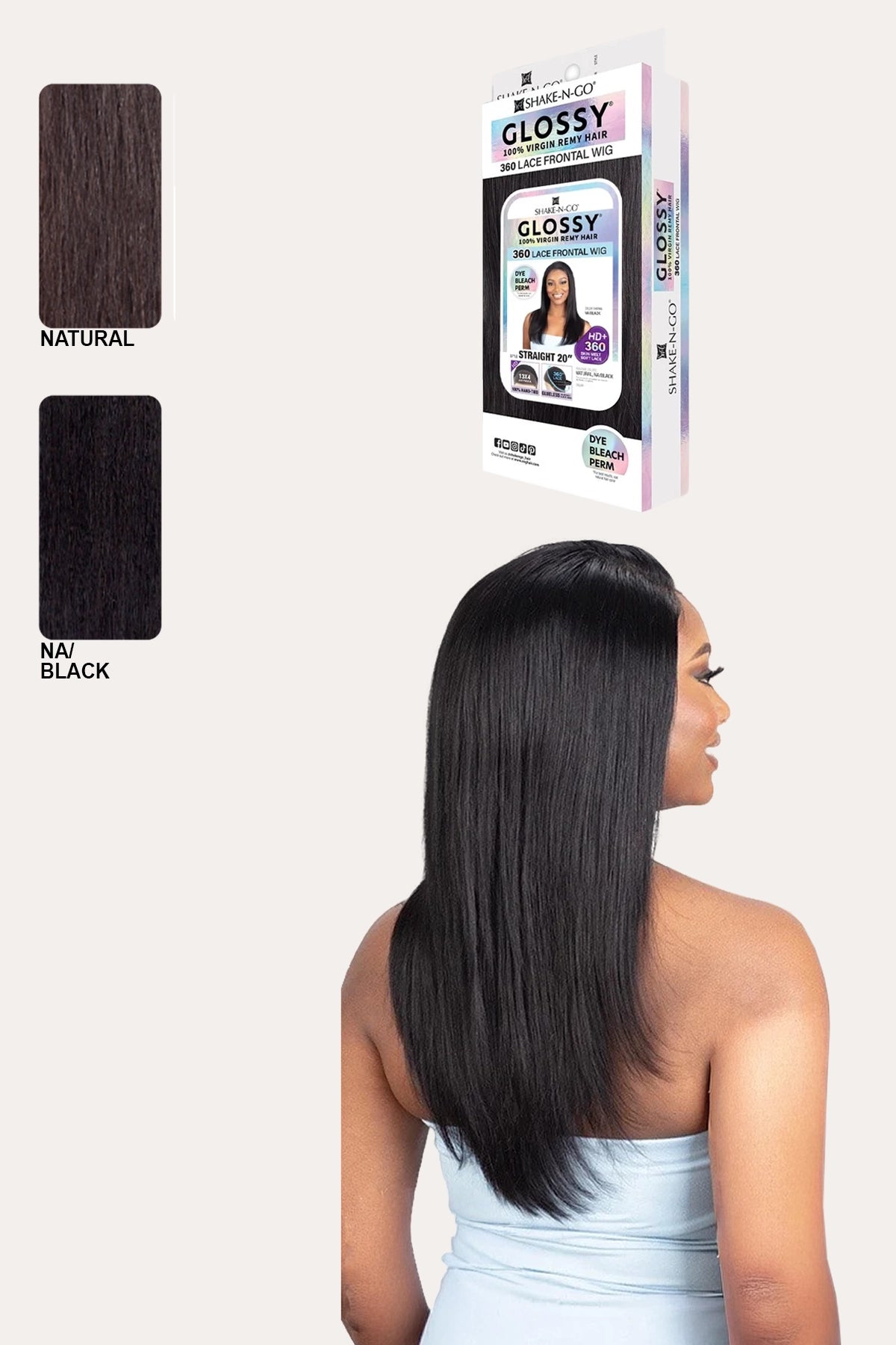 SHAKE N GO GLOSSY 360 HD LACE FRONTAL WIG – STRAIGHT 20" SHAKE N GO