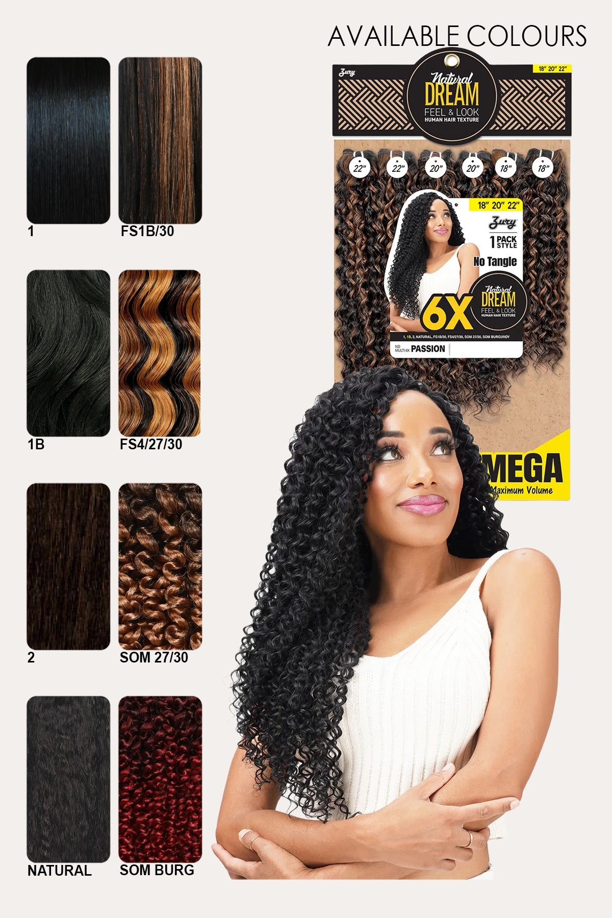 ZURY NATURAL DREAM HAIR WEAVE 6X - PASSION 182022