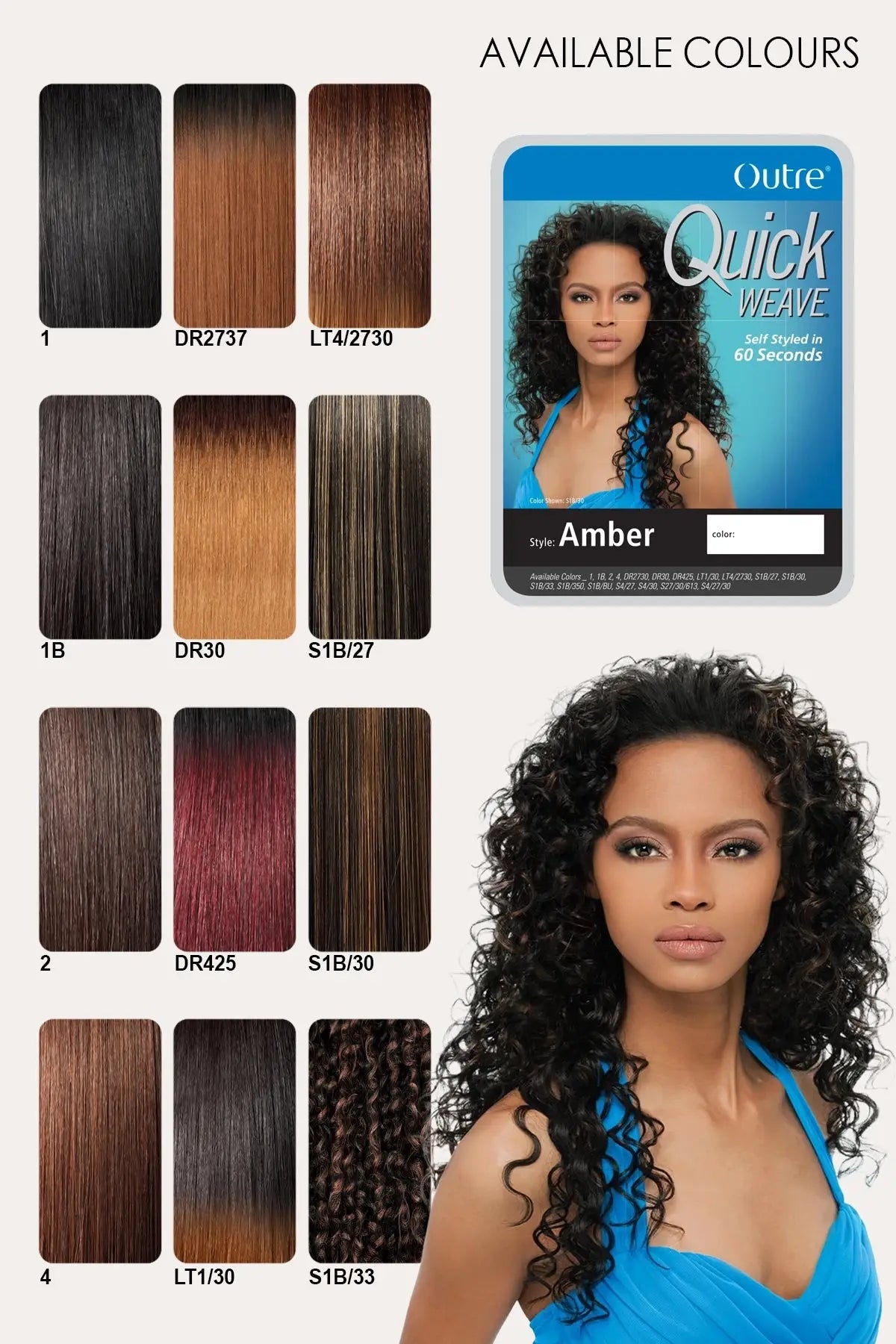 OUTRE QUICK WEAVE PERRUQUE - AMBER