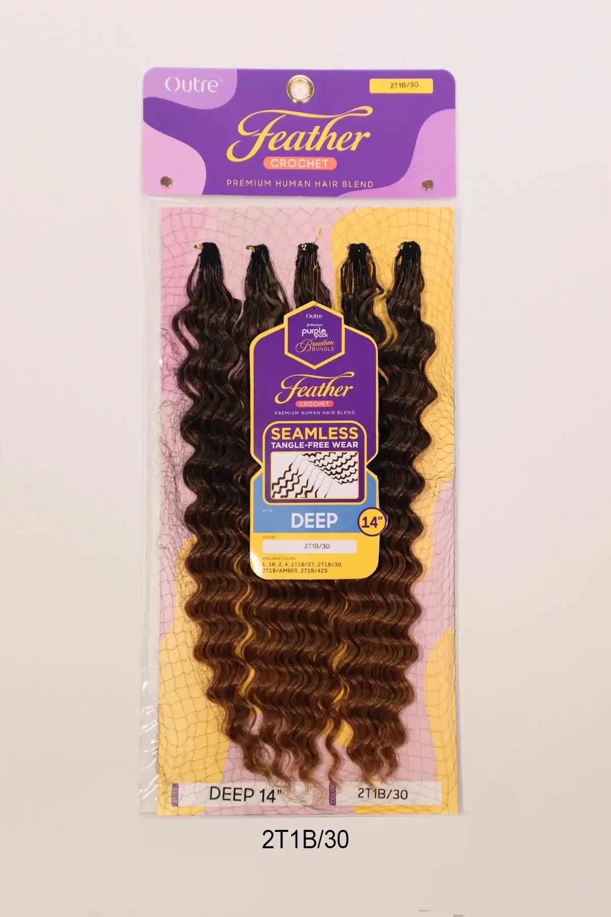 OUTRE PURPLE PACK BRAZILIAN FEATHER CROCHET DEEP 18"