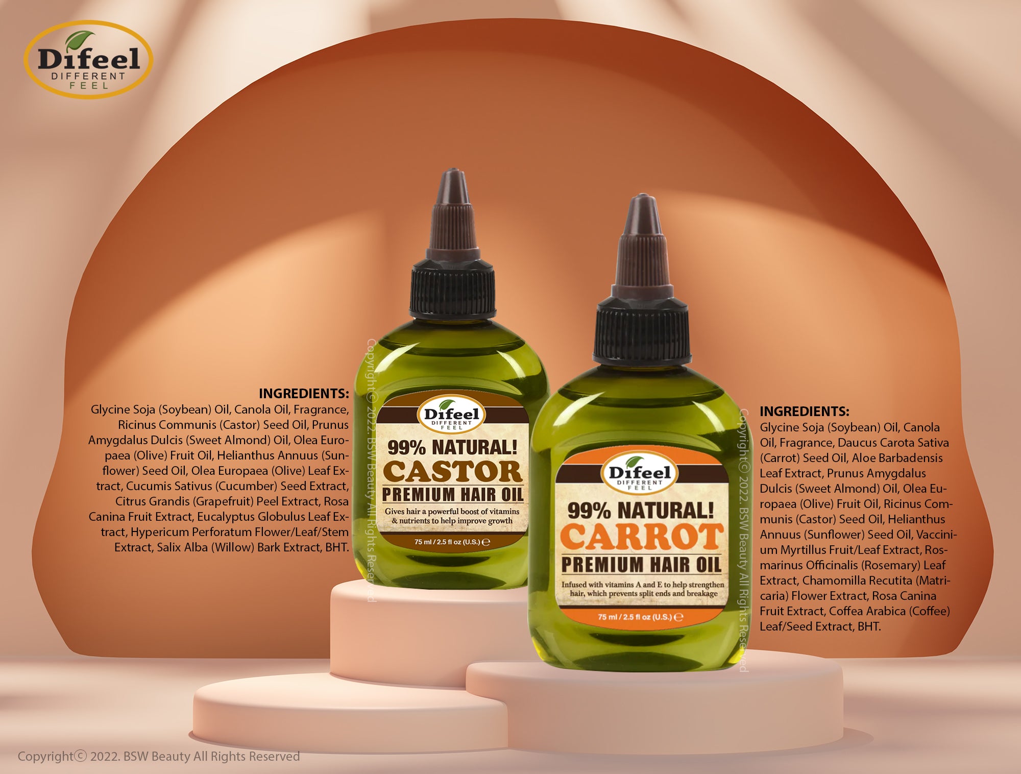 DIFEEL 99% NATURAL PREMIUM HAIR OIL 7.7oz - BSW BEAUTY CANADA