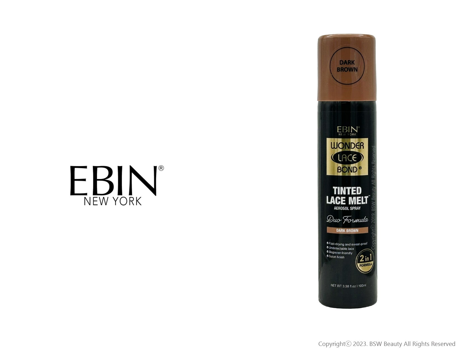 EBIN NEW YORK Tinted Lace Foaming Mousse - Light Warm Brown,  3.38oz/ 100ml : Beauty & Personal Care