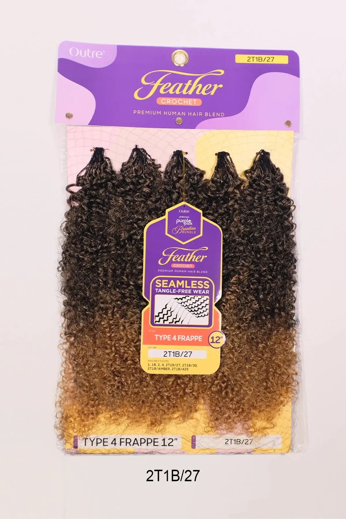 OUTRE PURPLE PACK BRAZILIAN FEATHER CROCHET TYPE 4 FRAPPE 12"