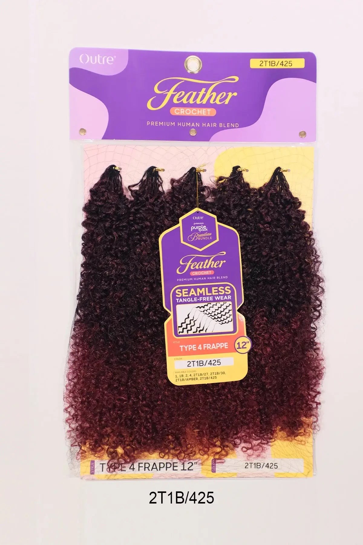 OUTRE PURPLE PACK BRAZILIAN FEATHER CROCHET TYPE 4 FRAPPE 12"