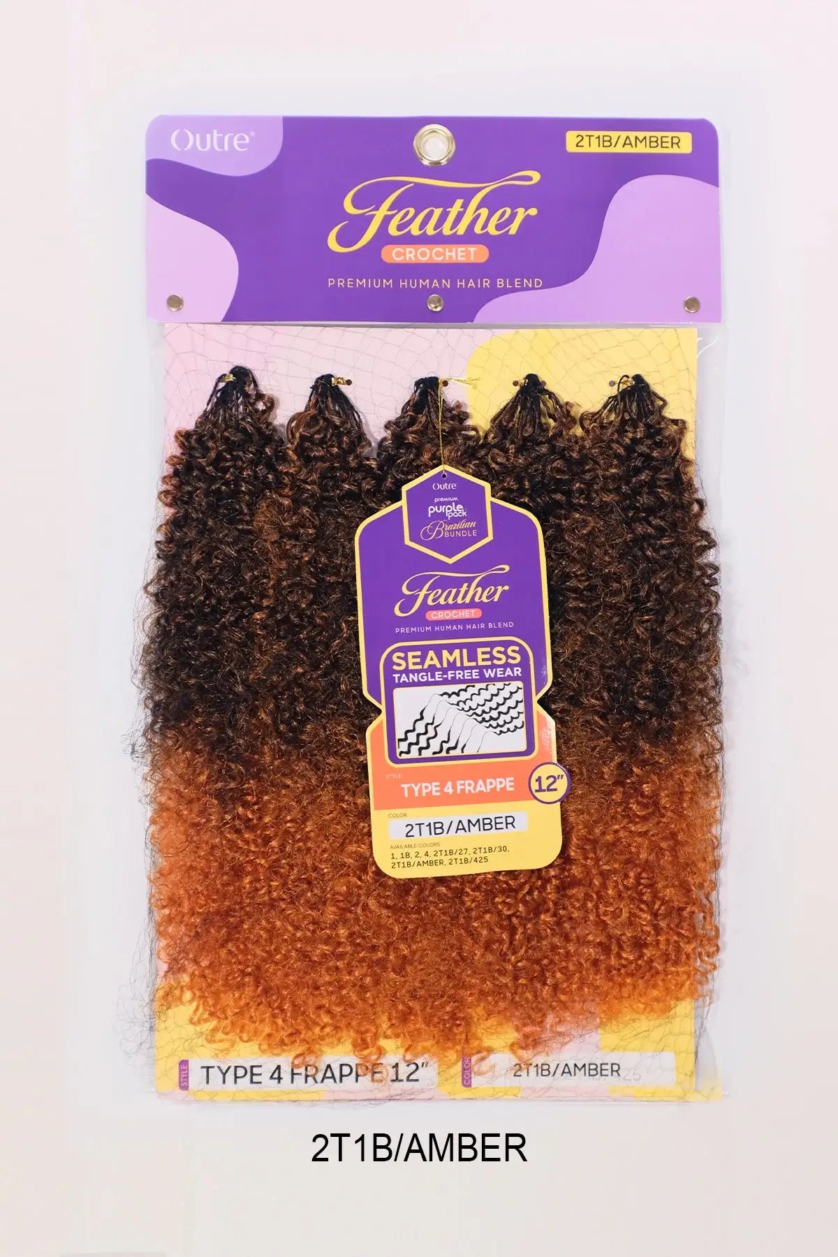 OUTRE PURPLE PACK BRAZILIAN FEATHER CROCHET TYPE 4 FRAPPE 12"