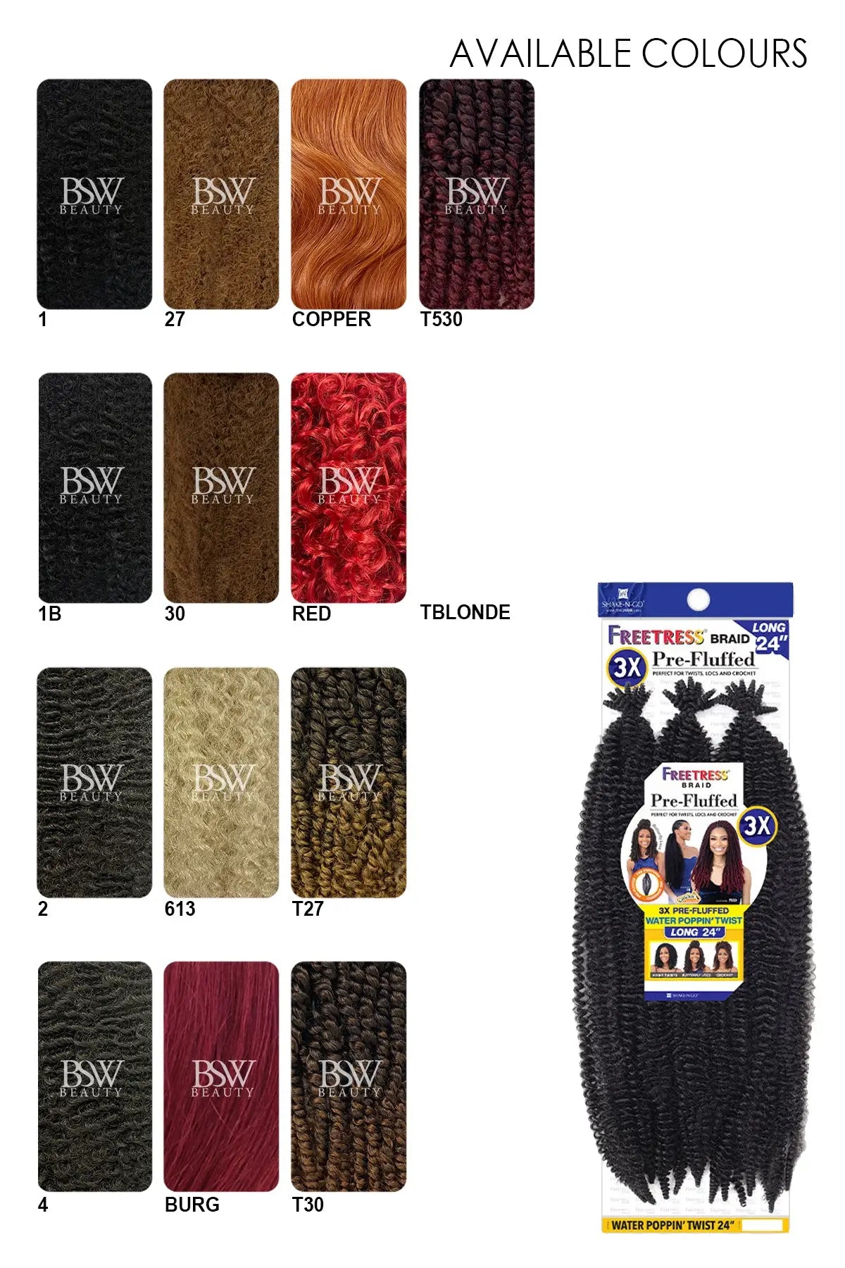 SHAKE N GO 3X PRE-FLUFFED WATER POPPIN' TWIST 24"