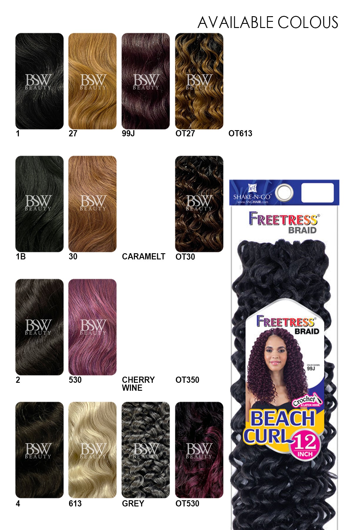SHAKE N GO FREETRESS BRAID BEACH CURL 12" - BSW BEAUTY CANADA