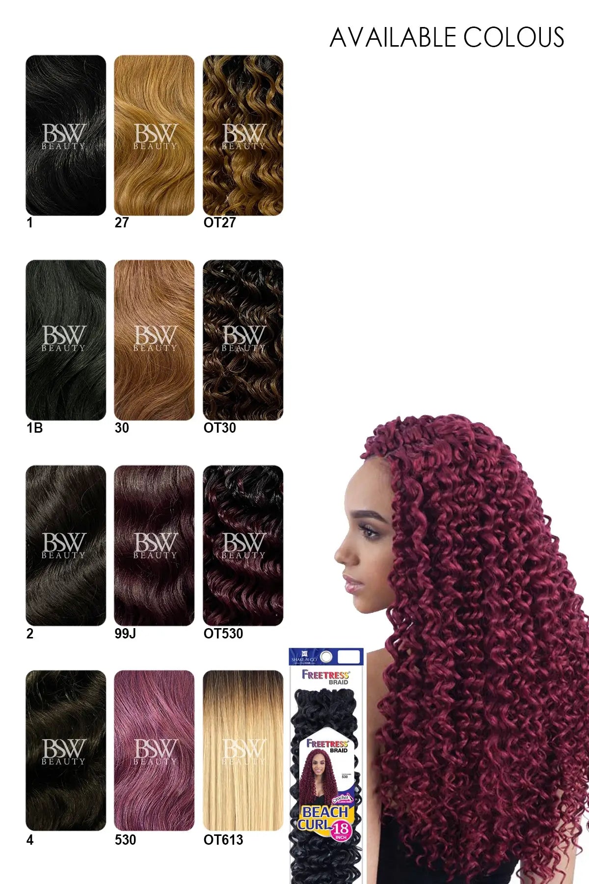 SHAKE N GO FREETRESS BRAID BEACH CURL 18" - BSW BEAUTY CANADA