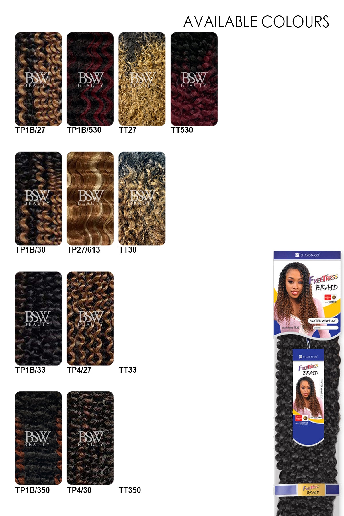 SHAKE N GO FREETRESS CROCHET BRAID  WATER WAVE 22" - BSW BEAUTY CANADA