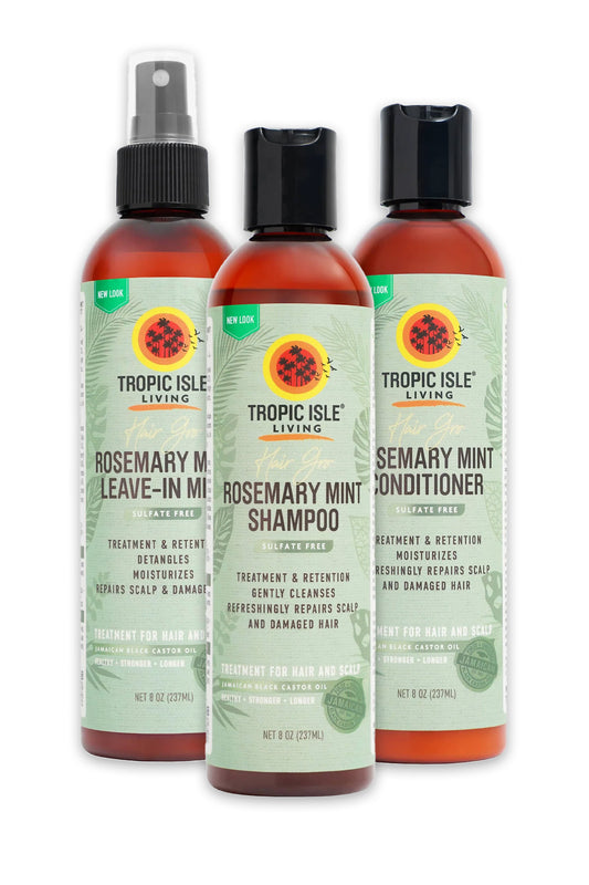 TROPIC ISLE HAIR GRO ROSEMARY MINT SHAMPOO / CONDITIONER / LEAVE-IN - BSW BEAUTY CANADA