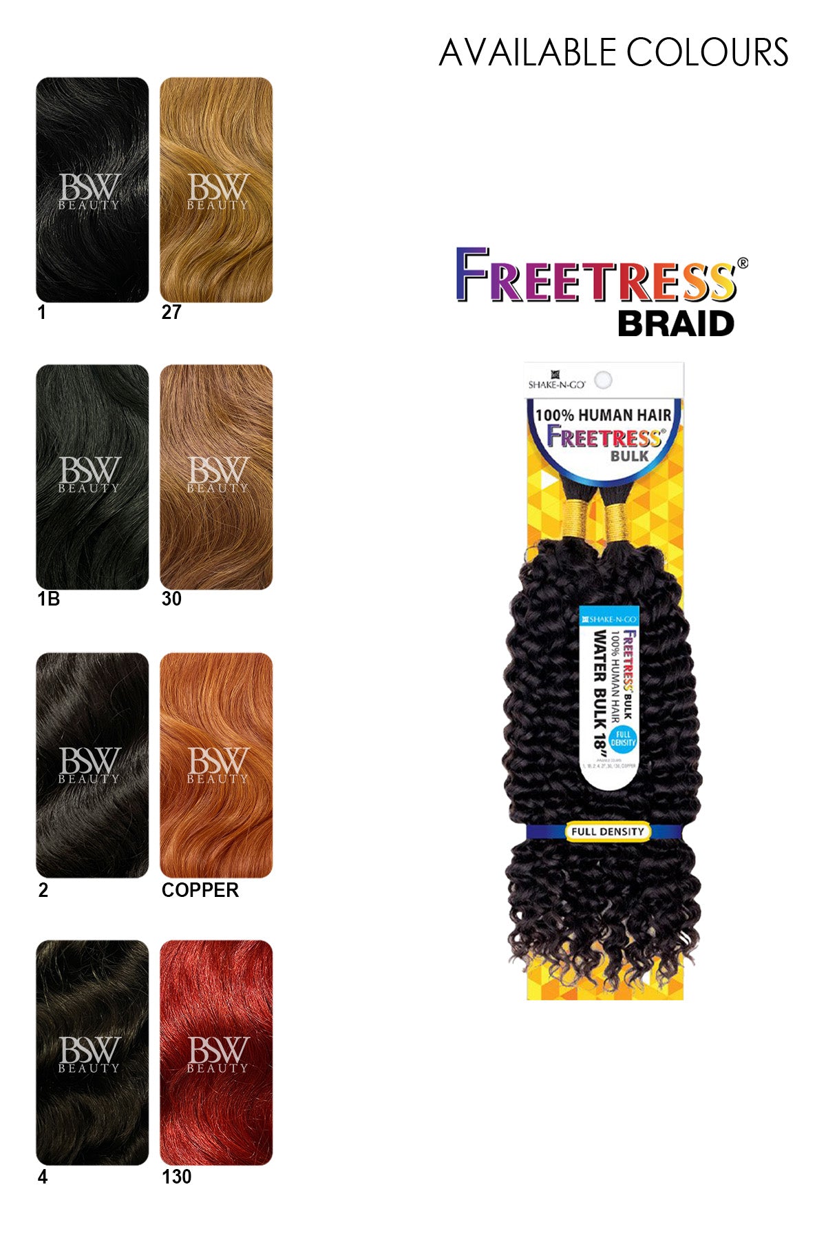 SHAKE N GO FREETRESS - WATER BULK 18" - BSW BEAUTY CANADA