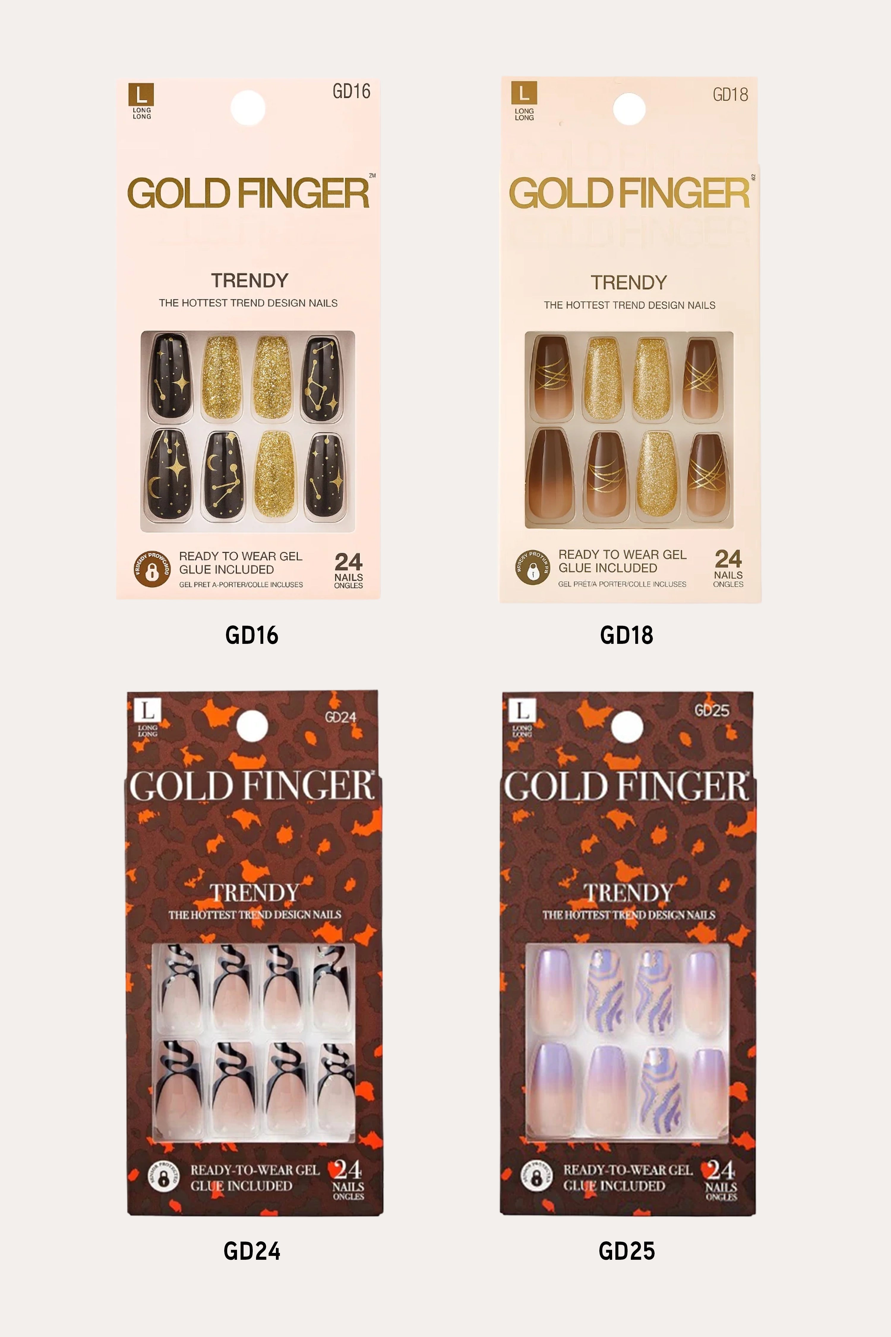 GOLD FINGER TRENDY NAILS