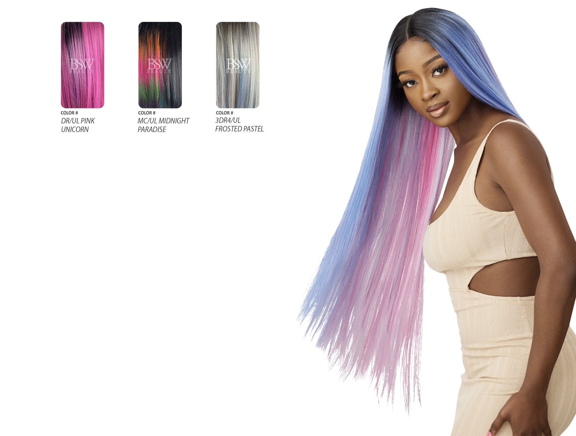 OUTRE COLOUR BOMB SYNTHETIC HAIR HD LACE FRONT WIG - KIMISHA