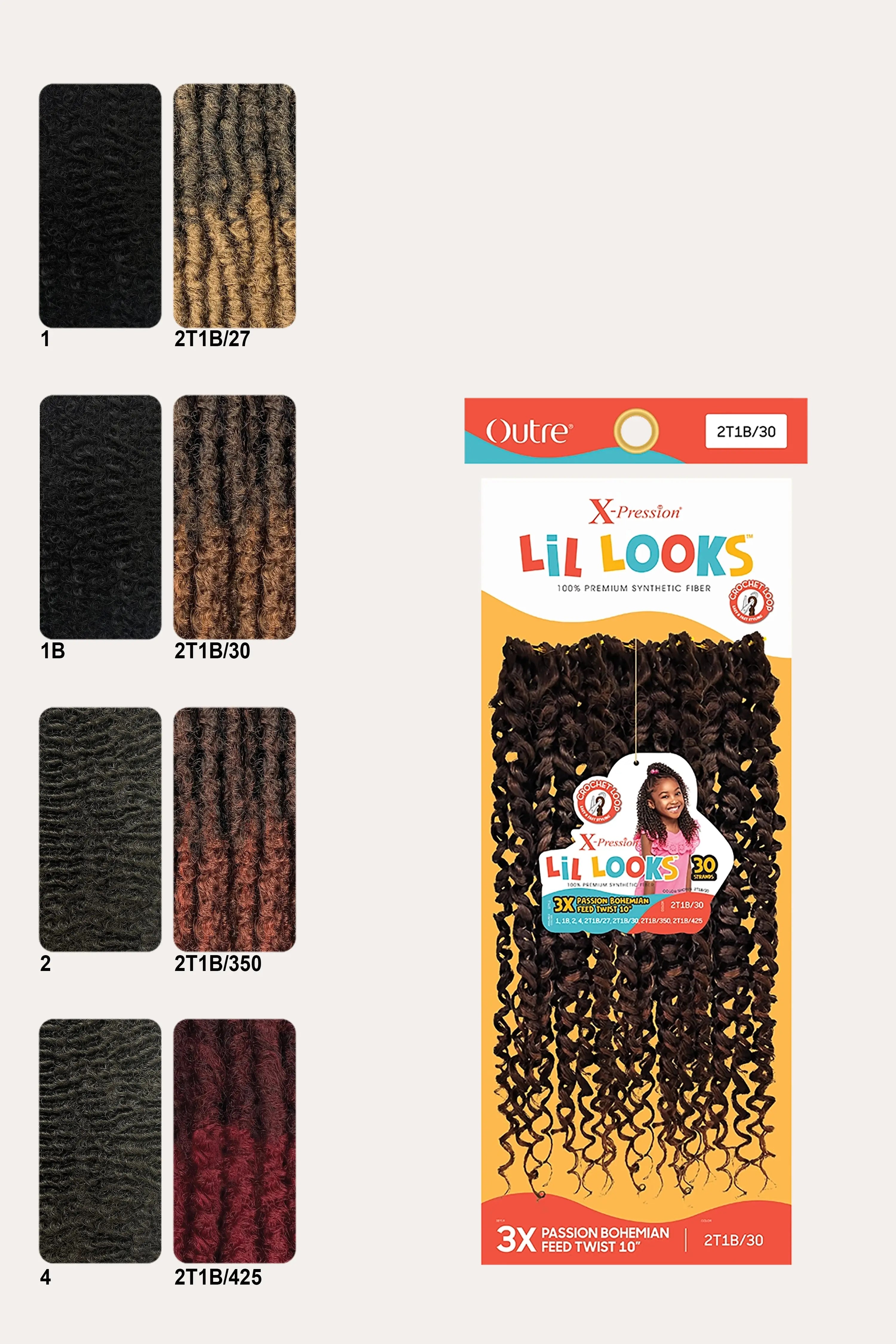 OUTRE X-PRESSION LIL 3X LOOKS CROCHET BRAID - BOHEMIAN FEED TWIST 10"